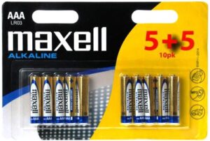 24A-BL10 Maxell Alkaline AAA 5+5 patarei art 3661