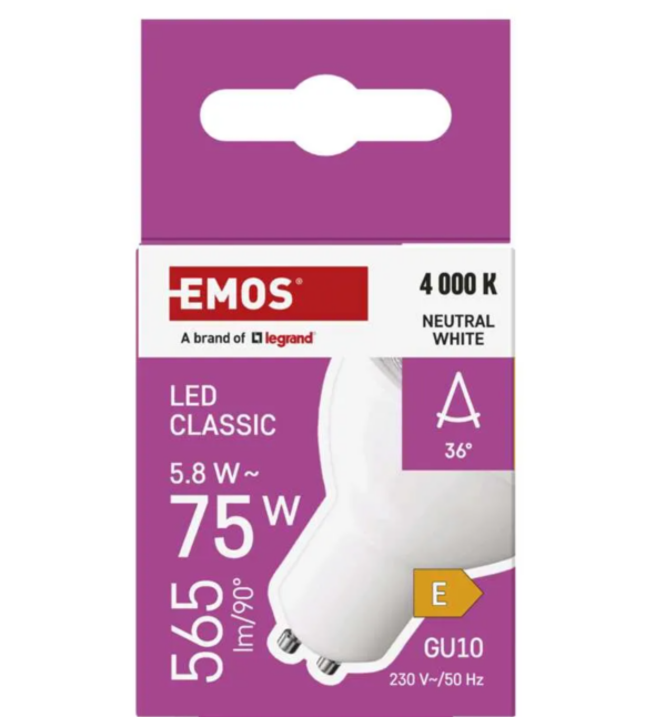 LED pirn 5,8W GU10 36kraadi NW Classic EMOS - Image 5