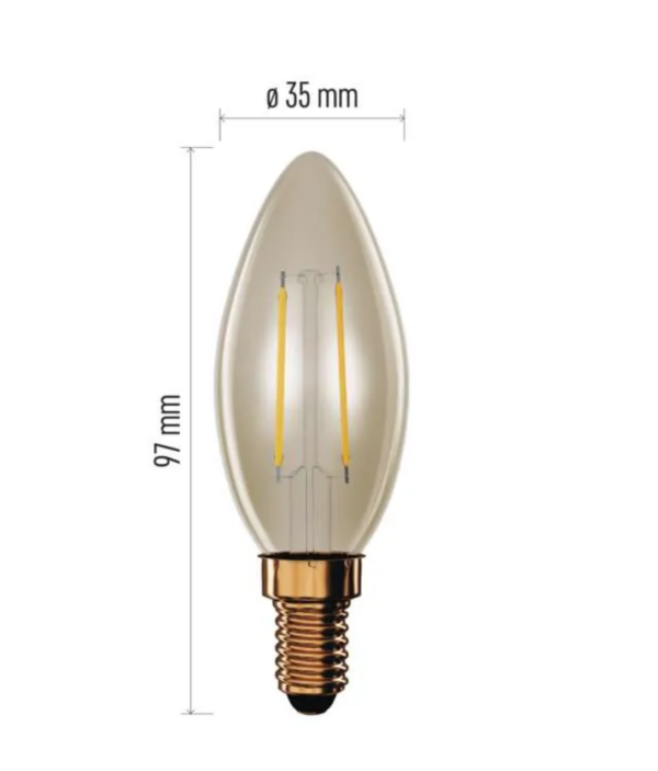 LED pirn 2,5W E14 Kuunal WW Vintage EMOS - Image 2