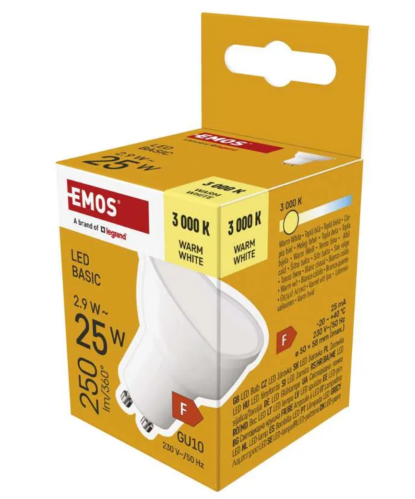 LED pirn 2,9W (25W) GU10 MR16 250lm WW EMOS