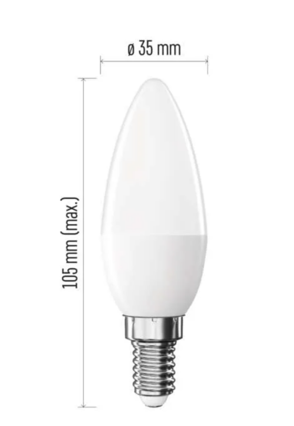 LED pirn 5,5W (40W) E14 küünal 470lm WW EMOS - Image 2