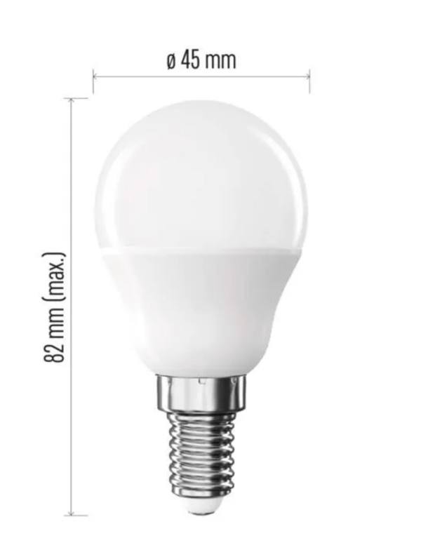 LED pirn 5,5W (40W) E14 miniglobe 470lm WW EMOS - Image 2