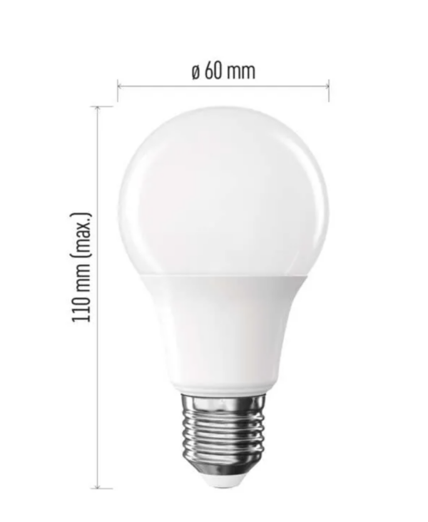 LED pirn 9,4W (60W) E27 A60 806lm WW Classic EMOS - Image 2