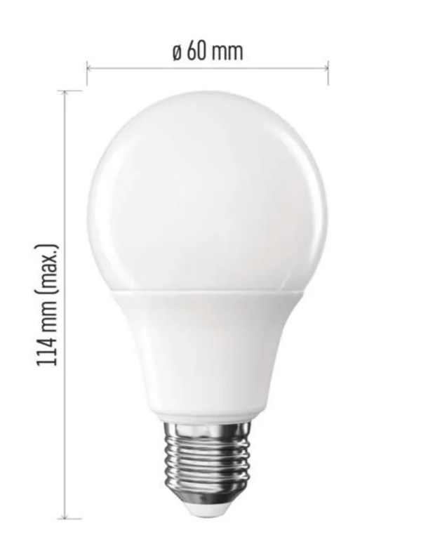 LED pirn 12,4W (75W) E27 A60 WW Basic EMOS - Image 2
