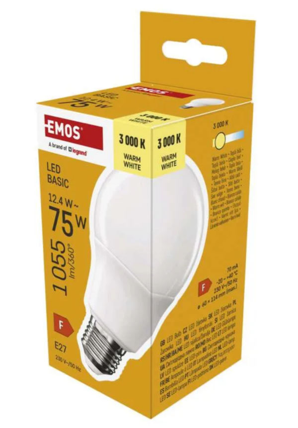 LED pirn 12,4W (75W) E27 A60 WW Basic EMOS