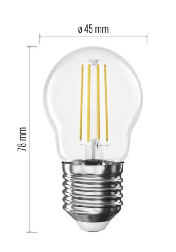 LED pirn 1,8W (25W) E27 WW MiniGlobe Filament EMOS - Image 2