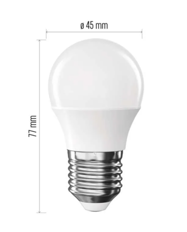 LED pirn 6,5W (60W) E27 miniglobe 806lm WW EMOS - Image 2